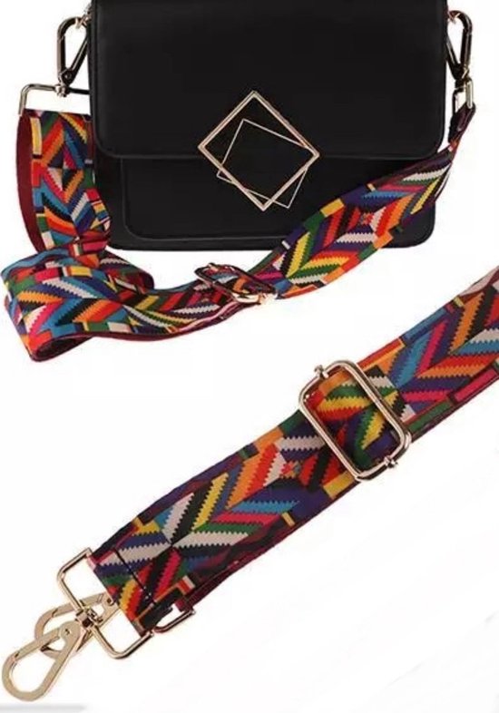 Akyol - Schouderband - Tassen riem - bag strap -Schouderriem - gitaar strap -bagstrap - regenboog bagstrap - ibiza style - boho - bohemian - zomer - vakantie - pride schouderband - crossbody - Bag Strap - Verstelbaar - Tashengsel - Mix - 130 cm