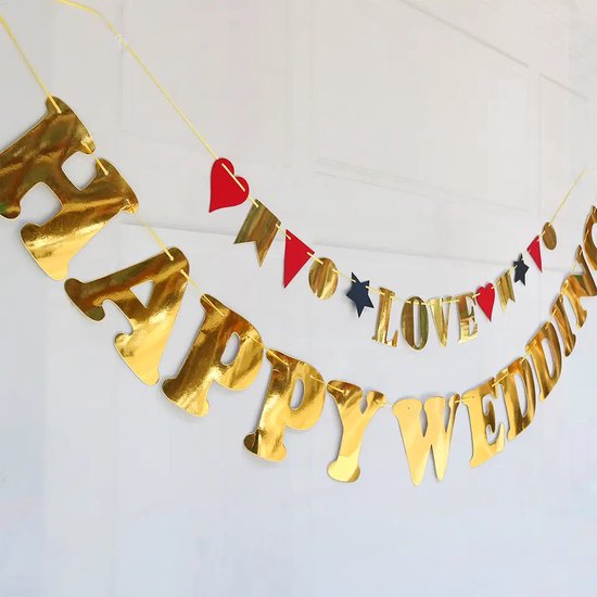 Banderol Happy Birthday banner Happy Birthday roze goud slinger glanzend decoratie banner voor decoraties verjaardagsfeest party ceremonie (roségoud