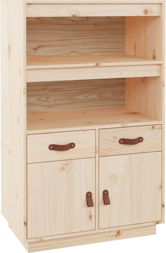 vidaXL Dressoir 111x34x60 cm massief grenenhout wit