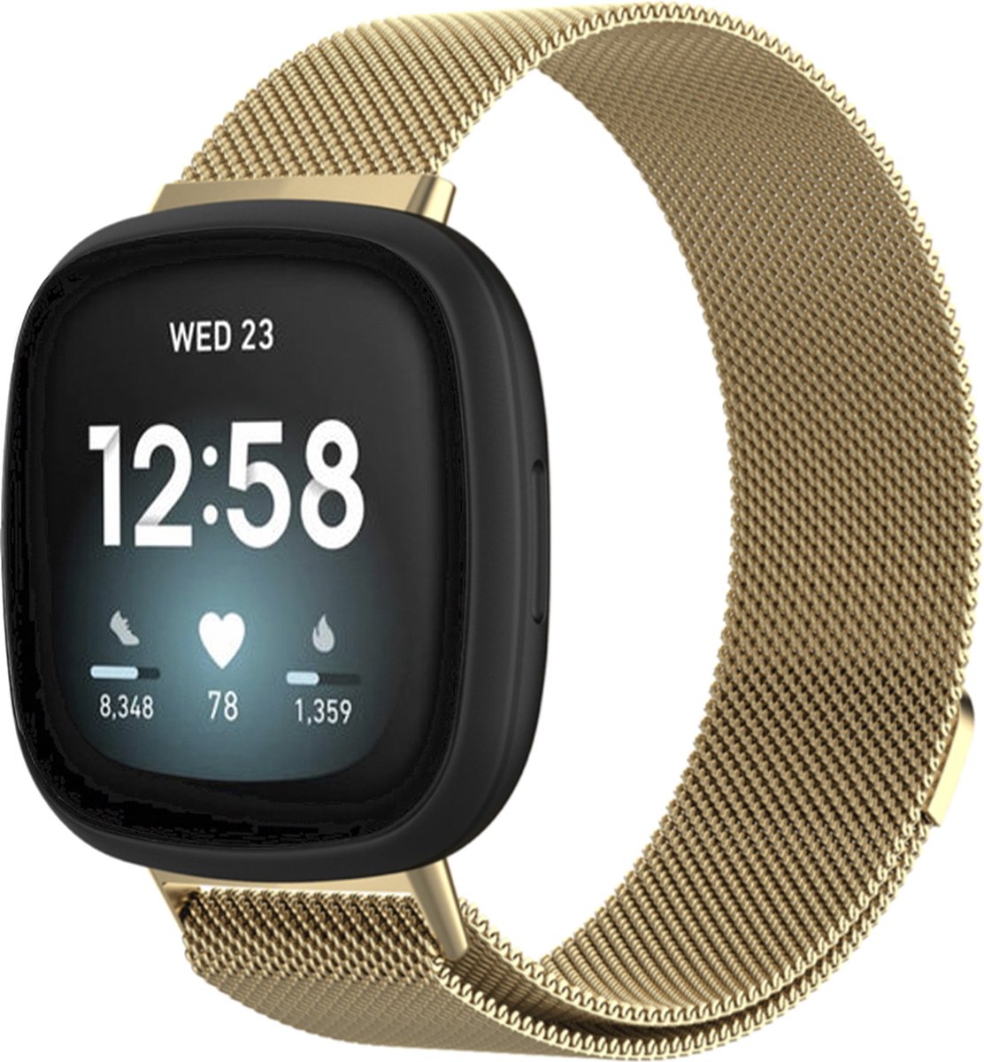 MY PROTECT - Milanese Bandje Geschikt Voor Fitbit Versa 3 / Versa 4 / Fitbit Sense - Milanees Fitbit Bandje - Goud