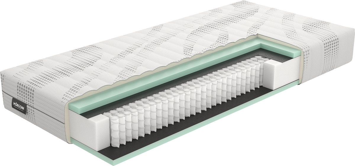 Mörgenn Quattro Matras – Pocketvering + Koudschuim – Cooltouch Tijk – 25 cm - 160x220 cm