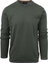 Scotch and Soda - Pullover Wolmix Donkergroen - Heren - Maat L - Modern-fit