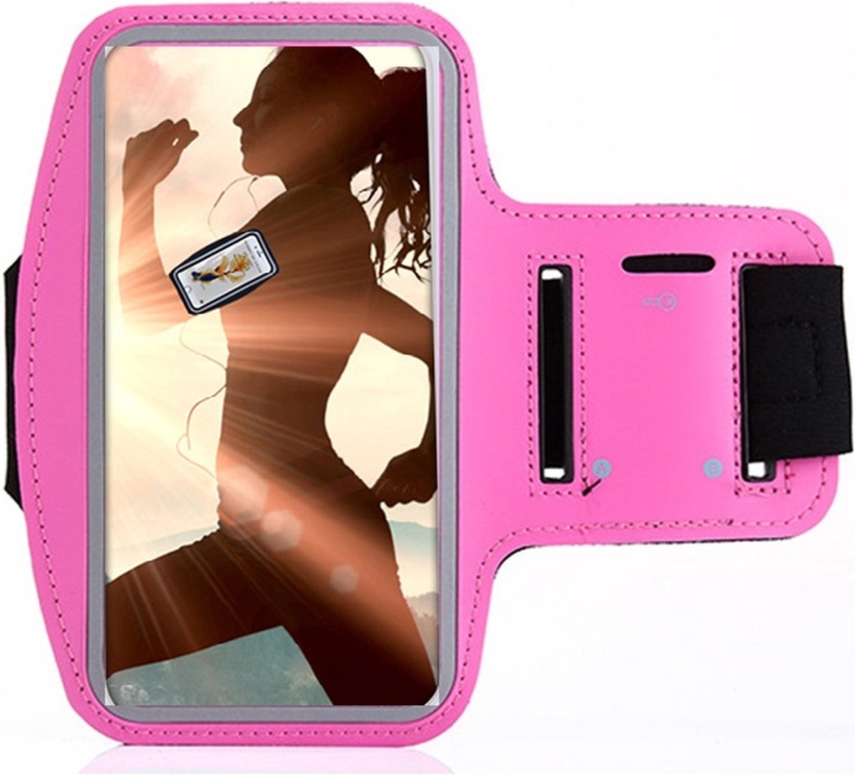 Sportarmband - MoDo Hoesje Geschikt voor Google Pixel 4 XL/ Pixel 6 Pro/ Pixel 7 Pro hoesje - Sportband - Hardloop armband telefoon - Sport armband - Hardloop telefoonhouder - Pink
