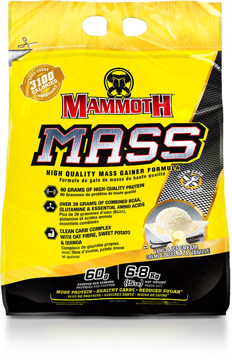 Goedkoopste Interactive Nutrition Mammoth Mass 2500 - Vanille - Weight Gainer / Mass Gainer - 6800 gram (21 shakes
