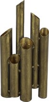 Countryfield Bloemenvaas Flute - metaal/nikkel - goud kleurig - 5 x 15 x 30 cm
