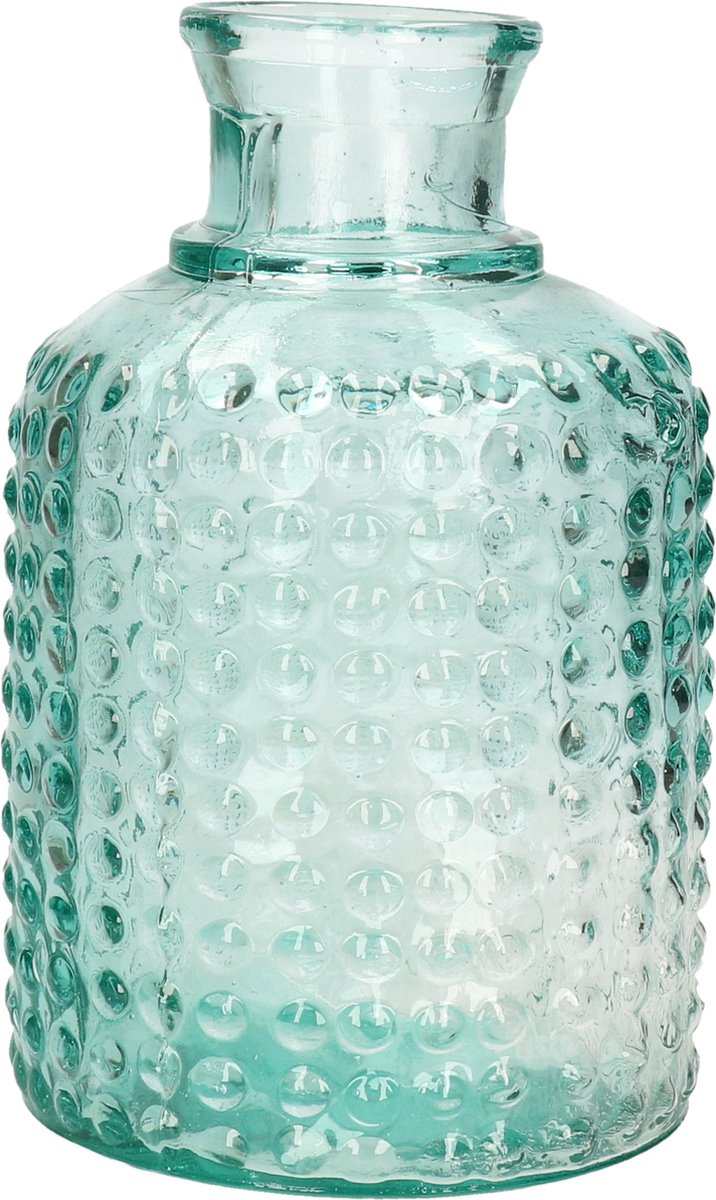 Atmosphera bloemenvaas Luneville - Apotheker Fles model - transparant - gerecycled 3D glas - 20 x 12 cm