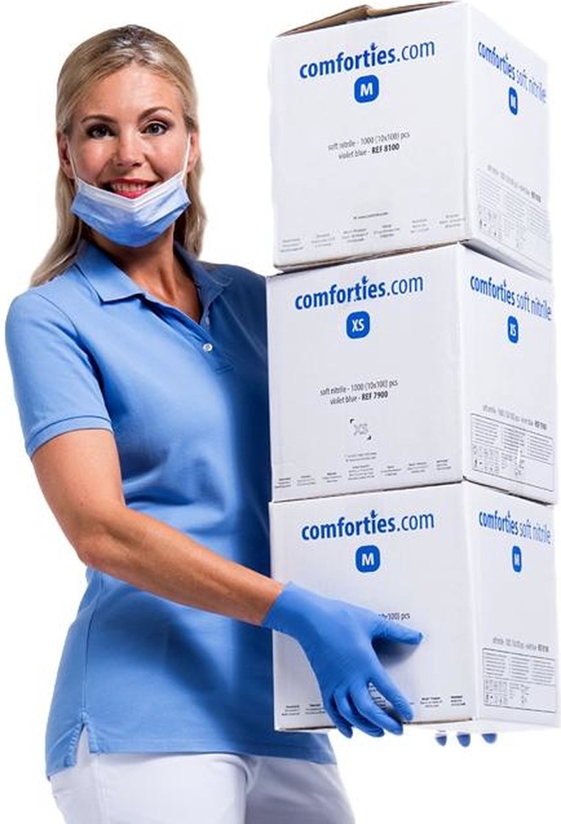 Goedkoopste Comforties Soft Nitril Handschoenen Violet /Blauw (premium) (Maat M