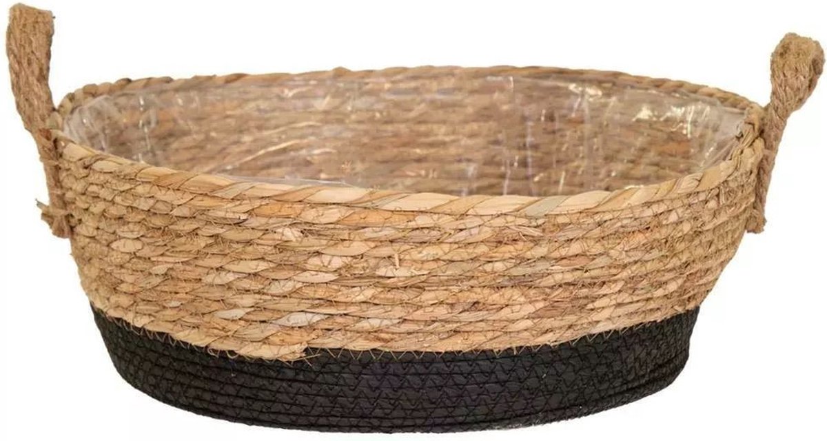 Rietenmand Naturel/Zwart