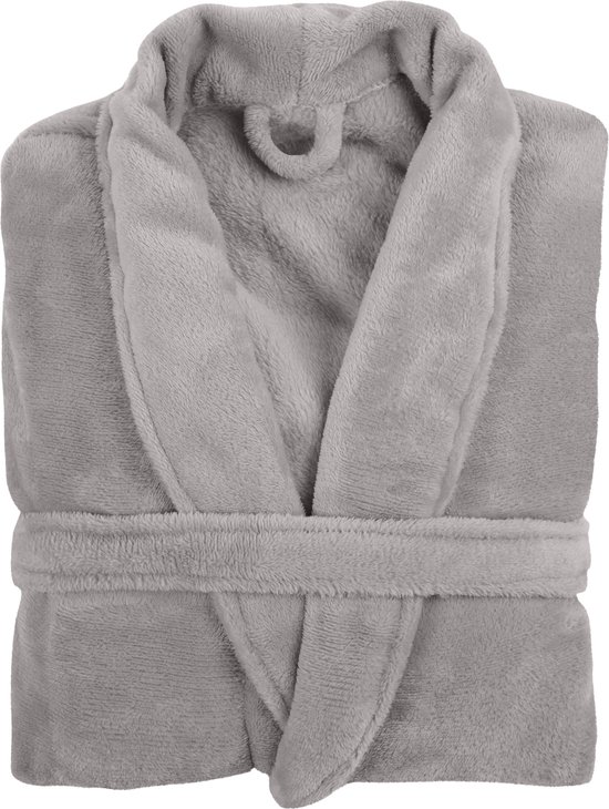 TISECO HOME STUDIO - Kamerjas - MICROFLANNEL COSY - S/M - 100% polyester - Lichtgrijs