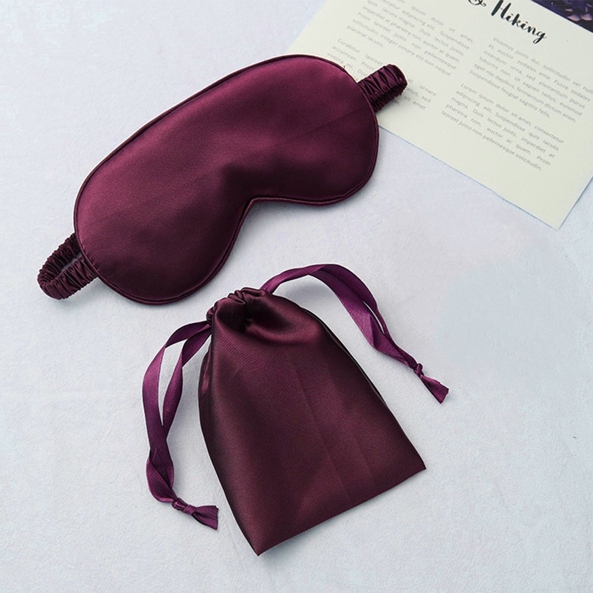 Premium Zijden Slaapmasker - 100% Moerbeizijde - Wijnrood