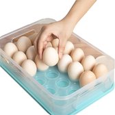 Koelkast, eierhouder met deksel, draagbare eierhouder, eierhouder voor verse eieren, eieropbergdoos, opbergdoos, eierhouder, koelkast, eierinzetstuk, voor keuken