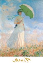 Mini affiche d'art - Claude Monet - Femme à l'ombrelle II - 24x30 cm