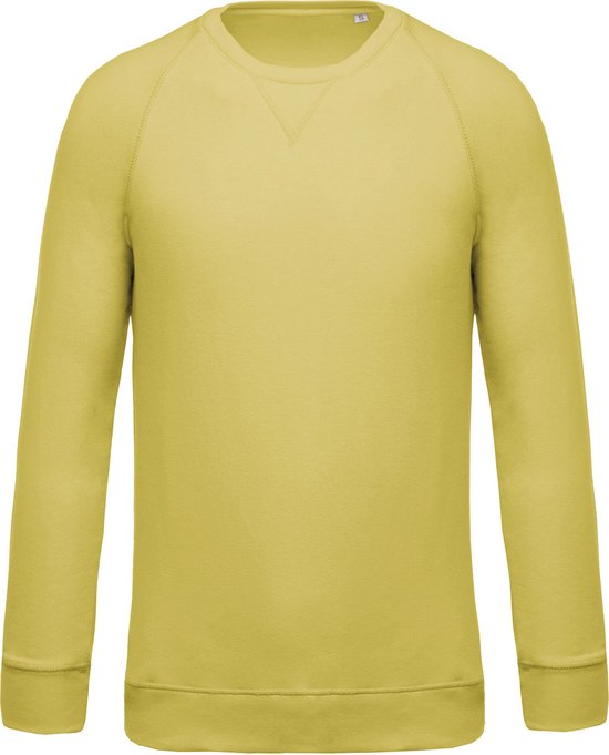 Biologische herensweater met ronde hals Kariban Lemon Yellow - L