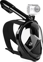 Snorkelmasker - Duikmasker, Duikbril Met Snorkel & Snorkelset - Full Face - L-XL - Zwart