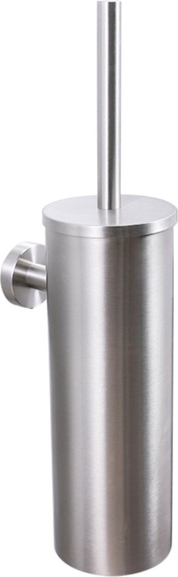 VDN Stainless Toiletborstel met houder - Toiletborstelhouder - Zilver - Wc borstel met houder - RVS - Hangend