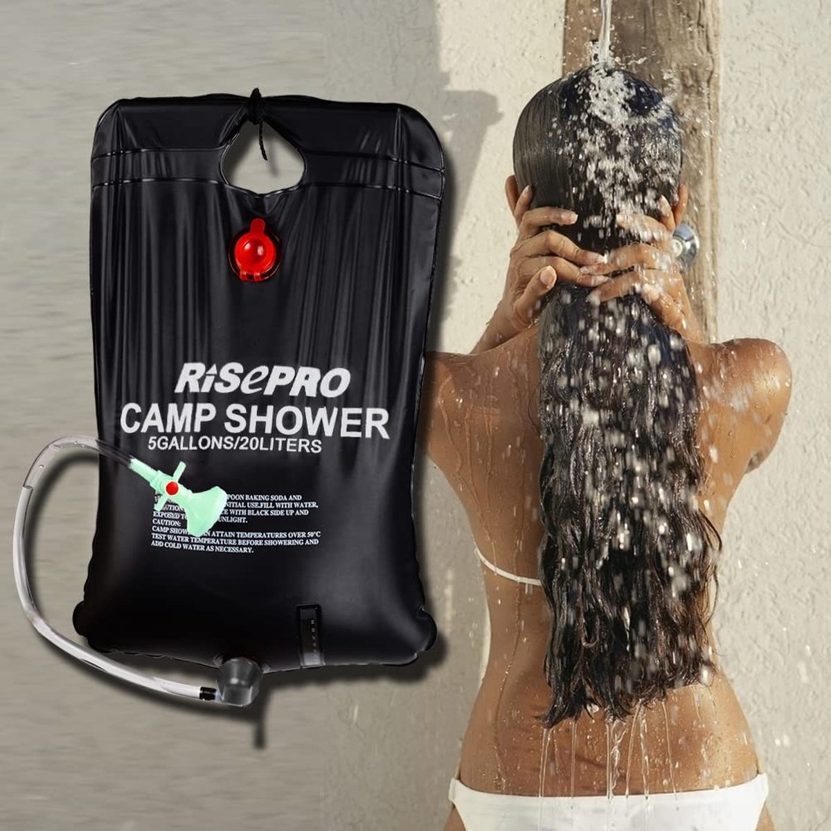 HSYFUNA Douche de Camping,5 gallons/20L avec indicateur de température