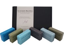 Soap bar cadeauset savon de marseille zeep Fleur de lys, Lui, Marine, Opium, Huile d'argan, Huile d'olive - papa - vaderdag - valentijn cadeautje voor hem