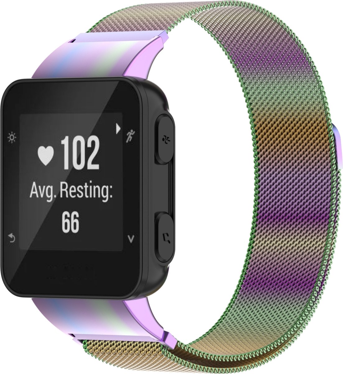 By Qubix - Geschikt voor Garmin Forerunner 35 / 30 - Milanese bandje - Multicolor