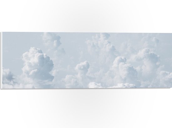 PVC Schuimplaat- Witte Schapenwolken in Witte Lucht - 60x20 cm Foto op PVC Schuimplaat