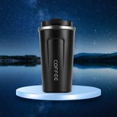 Premium RVS Koffiebeker 510 ML - Thermosbeker - Herbruikbare Theebeker - Zwart