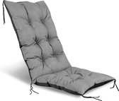 AIO - Coussin matelassé pour chaise de jardin / Coussins de chaise de jardin - Imperméable - 50x50x80 cm - Grijs