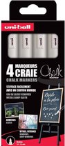 Uni-ball - Chalk PWE-5M - marqueur craie - pointe moyenne - blanc - lot de 4 pièces
