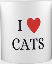 Akyol - I love cats Mok met opdruk - katten - cadeau kattenliefhebber - cadeau koffiemok - cadeau poezen liefhebber - 350 ML inhoud