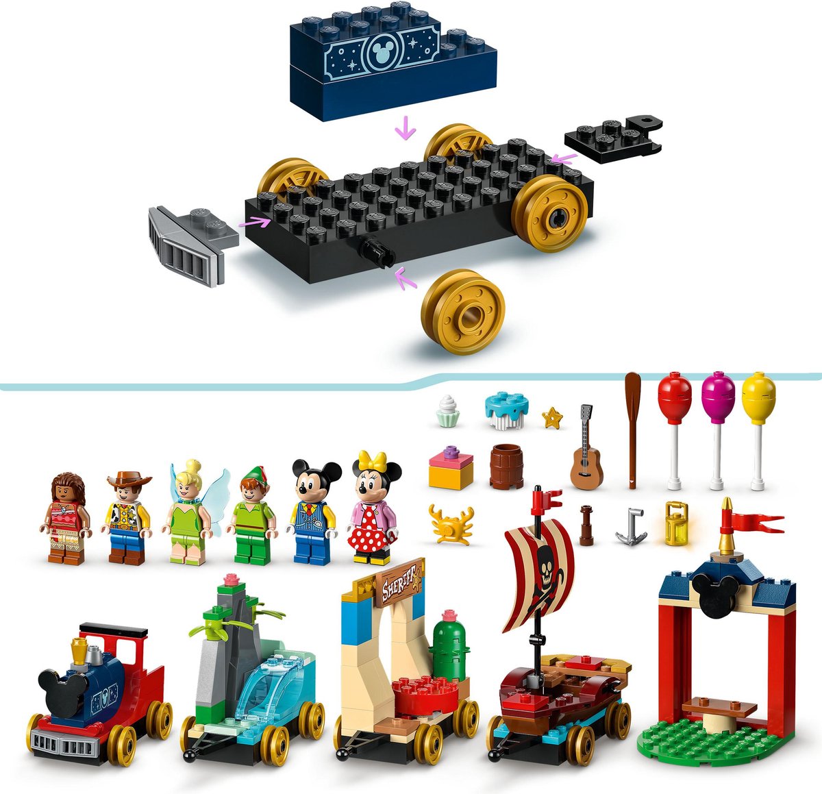 LEGO Disney: Disney Feesttrein Bouwbaar Trein Speelgoed 100e Verjaardag Set - 43212 — afbeelding 4