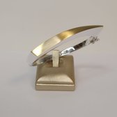 Zilver met gouden armband - Bangle - 925dz - 14karaat - modern - sale Juwelier Verlinden St. Hubert - van €789,= voor €495,=