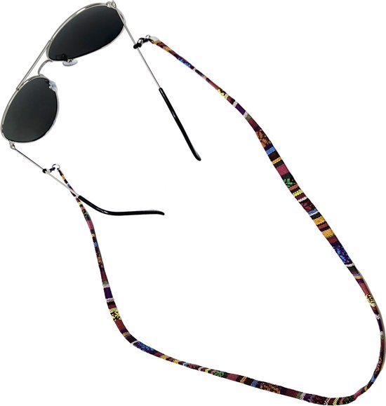 Brillenkoord - Brilkoord - Brilketting - Bril accessoires - Met print - 66 cm - Plat- multicolor