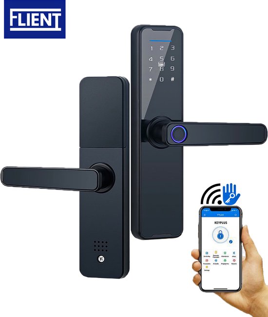 uitvinding Vulkanisch Berri Flient® Smart Doorlock - Slimme Deurslot - Deurklink met Vingerafdruk - Met  APP & WiFi... | bol.com