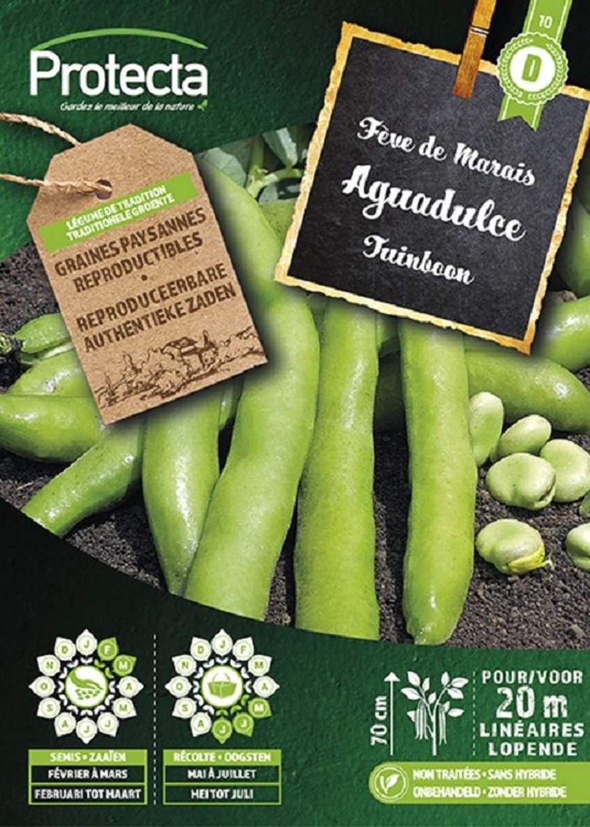 Tuinboon Aguadulce 150 G - Protecta Traditionele Reproduceerbare Autenthentieke Zaden