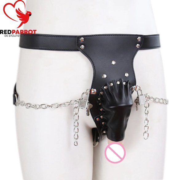 Erotisch heren ondergoed met slot | Lederen BDSM kleding | Kuisheidskooi |  Mannen... | bol.com