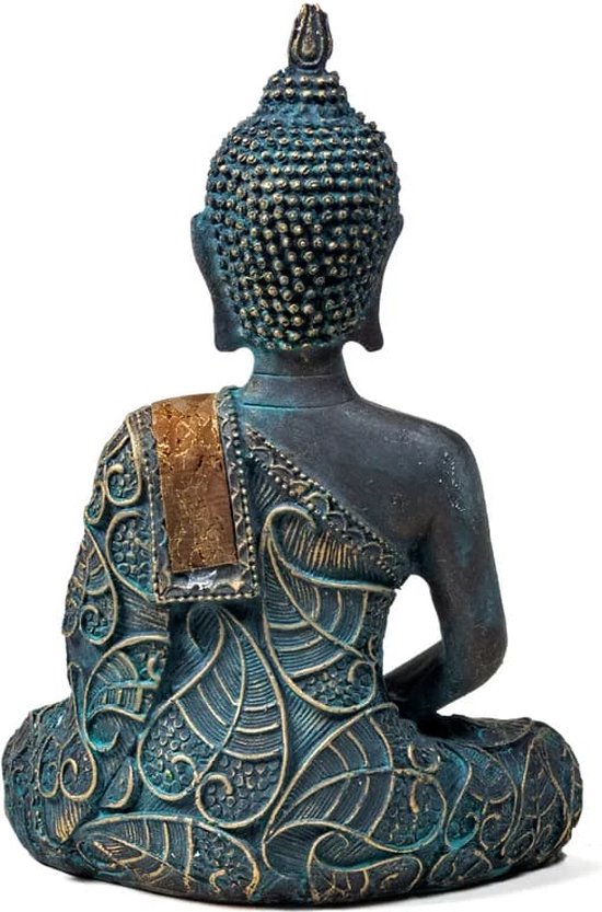 Bouddha en Méditation finition antique Thaïlande (10x6x15 cm)