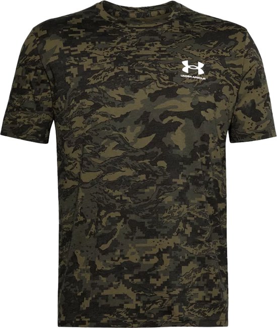 Under Armour T-Shirt UA Kurzarm-Oberteil mit Allover-Logo Black-L (US LG)
