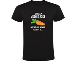 i´d make a veggie joke but no one would carrot all Heren t-shirt | wortel| groenten | grap | gezond | droge humor | niet grappig | niet boeiend | grap | koken |