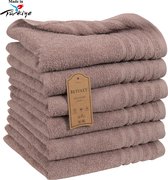 Veehaus Albea- Handdoeken 50 x 100 cm - set van 6 - Hotelkwaliteit – Zware kwaliteit 500 g/m2 Beige