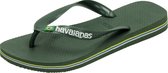 Havaianas Brasil Logo Unisex Slippers - Green Olive - Maat 27/28