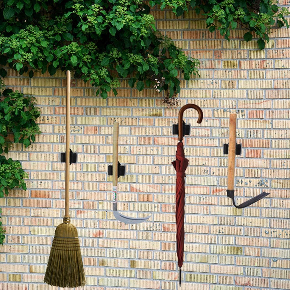 Porte-outils Mural En Acier - Support Pour Balais, Manches, Outils De Jardin