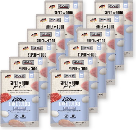 MAC's kittenvoer rund & gevogelte - superfood voor kitten 12 x 100g