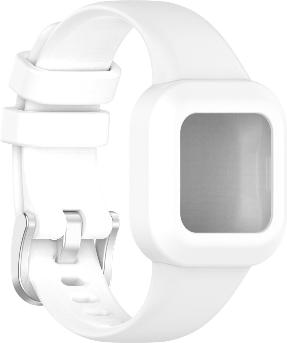 By Qubix - Siliconen one color bandje - Wit - Geschikt voor Garmin Vivofit Junior 3