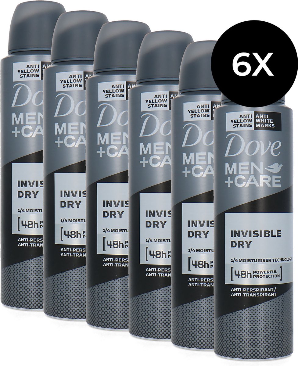 Goedkoopste Dove Men Care Invisible Dry Deodorant Spray - 150 ml (set van 6
