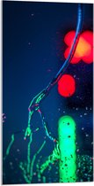 Acrylglas - Rood en Groen Licht in Vorm van Bloem (Niet Lichtgevend) - 50x100 cm Foto op Acrylglas (Met Ophangsysteem)