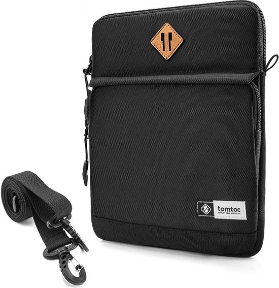 SIMTOP Tablettas Voor 12,9 inch, Schoudertas Heren Compatibel Nieuwe iPad Pro (5e/4e/3e generatie) 2022-2018, Schoudertas Waterdichte iPad-accessoires organizer polyester grijs