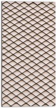 Dibond - Visnet Patroon van Zwart op Beige - 50x100 cm Foto op Aluminium (Met Ophangsysteem)