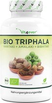 Biologische Triphala - 365 capsules - Hoog gedoseerd met 750mg per capsule - Hoogwaardige grondstof uit India - Gecertificeerde biologische kwaliteit - Zonder ongewenste toevoegingen - Veganistisch - Vit4ever