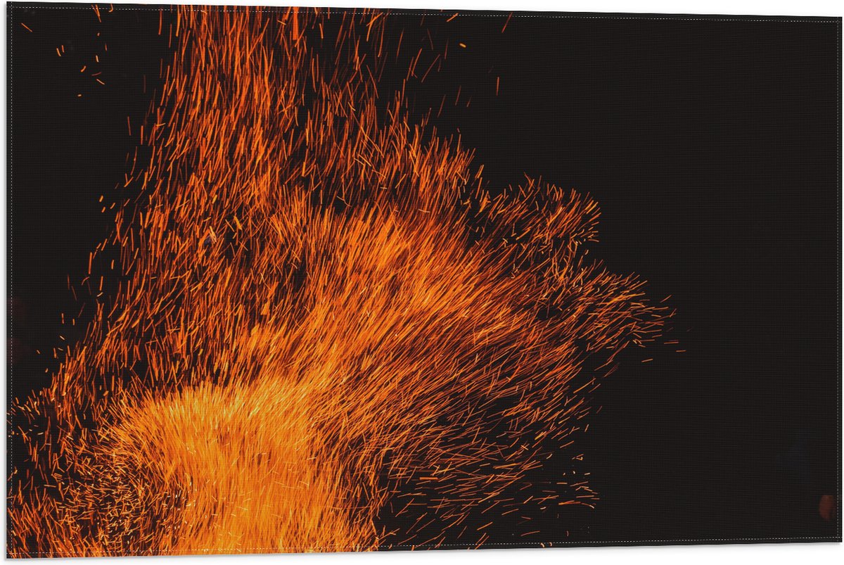 Vlag - Oranje Spetters van Vuurkorf - 75x50 cm Foto op Polyester Vlag