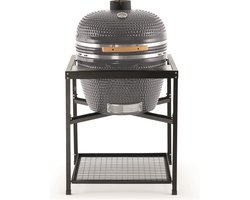 Landmann Kamado BBQ 26 inch Grijs - Tafelmodel - MLS Pizzasteen Ø57 cm - Keramische Houtskoolbarbecue - BBQ Egg - Thermometer - Grote Groepen