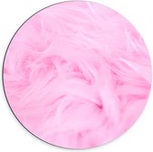 Dibond Muurcirkel - Roze Veren - 70x70 cm Foto op Aluminium Muurcirkel (met ophangsysteem)