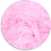 PVC Schuimplaat Muurcirkel - Roze Veren - 30x30 cm Foto op Muurcirkel (met ophangsysteem)